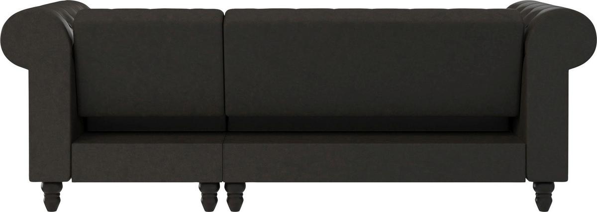 Ecksofa Firenze Anthrazit, mit Schlaffunktion - Anthrazit/Schwarz, Basics, Textil (241/154cm) - Livetastic