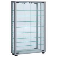 Vitrine Lumo Silberfarben B: 59 Cm - Silberfarben, MODERN, Glas/Holzwerkstoff (59/91,3/18cm) - MID.YOU