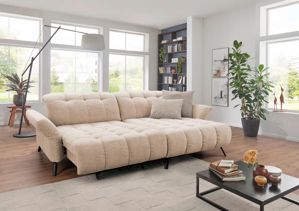 Ecksofa Coast Beige B: 244-270 cm - Beige/Schwarz, KONVENTIONELL, Holzwerkstoff/Textil (244-270/87-104/173cm)