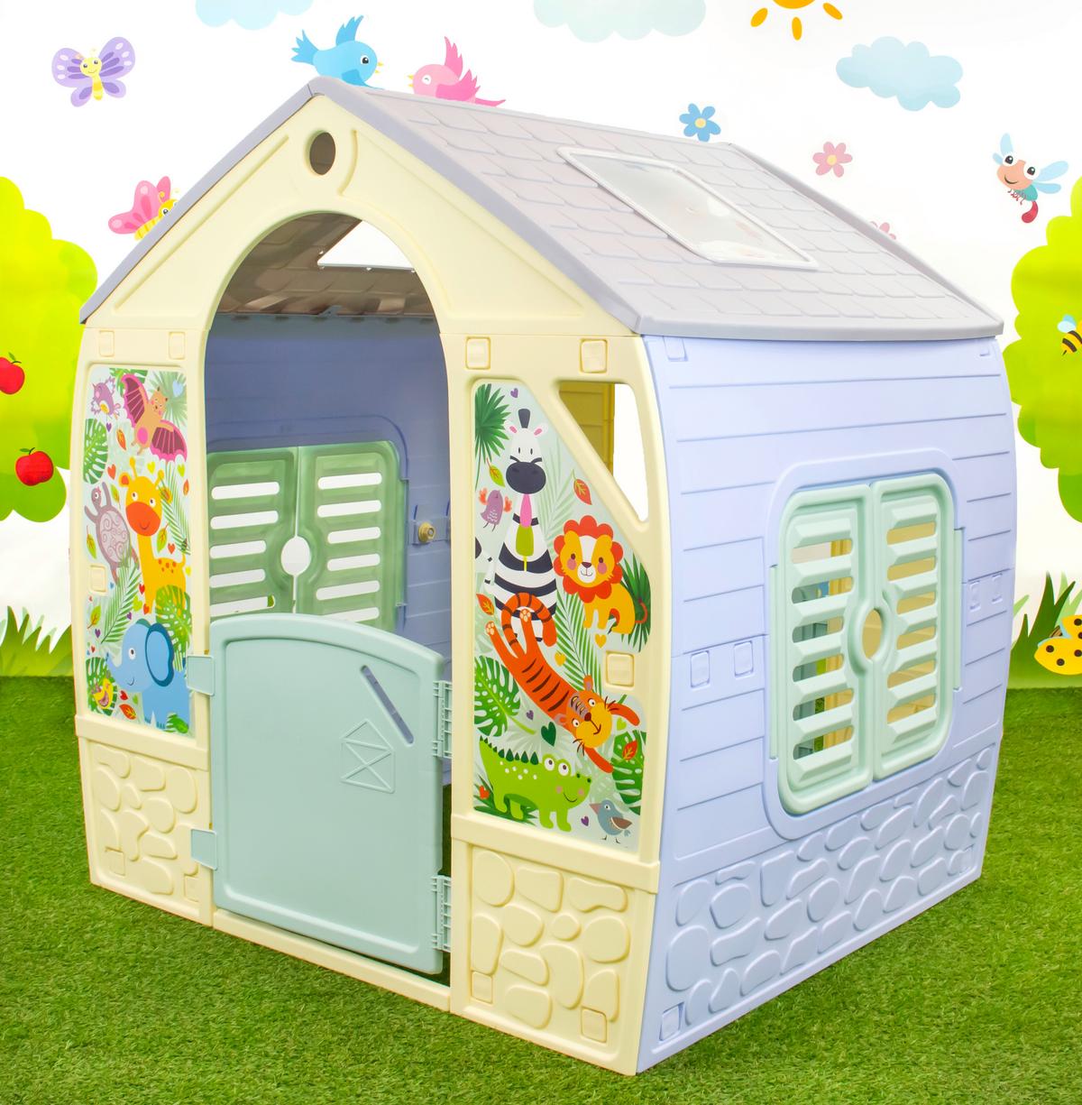 Hrací domeček HAPPY HOUSE, 102/108/88cm - vícebarevná, Konvenční, plast (102/108/88cm)