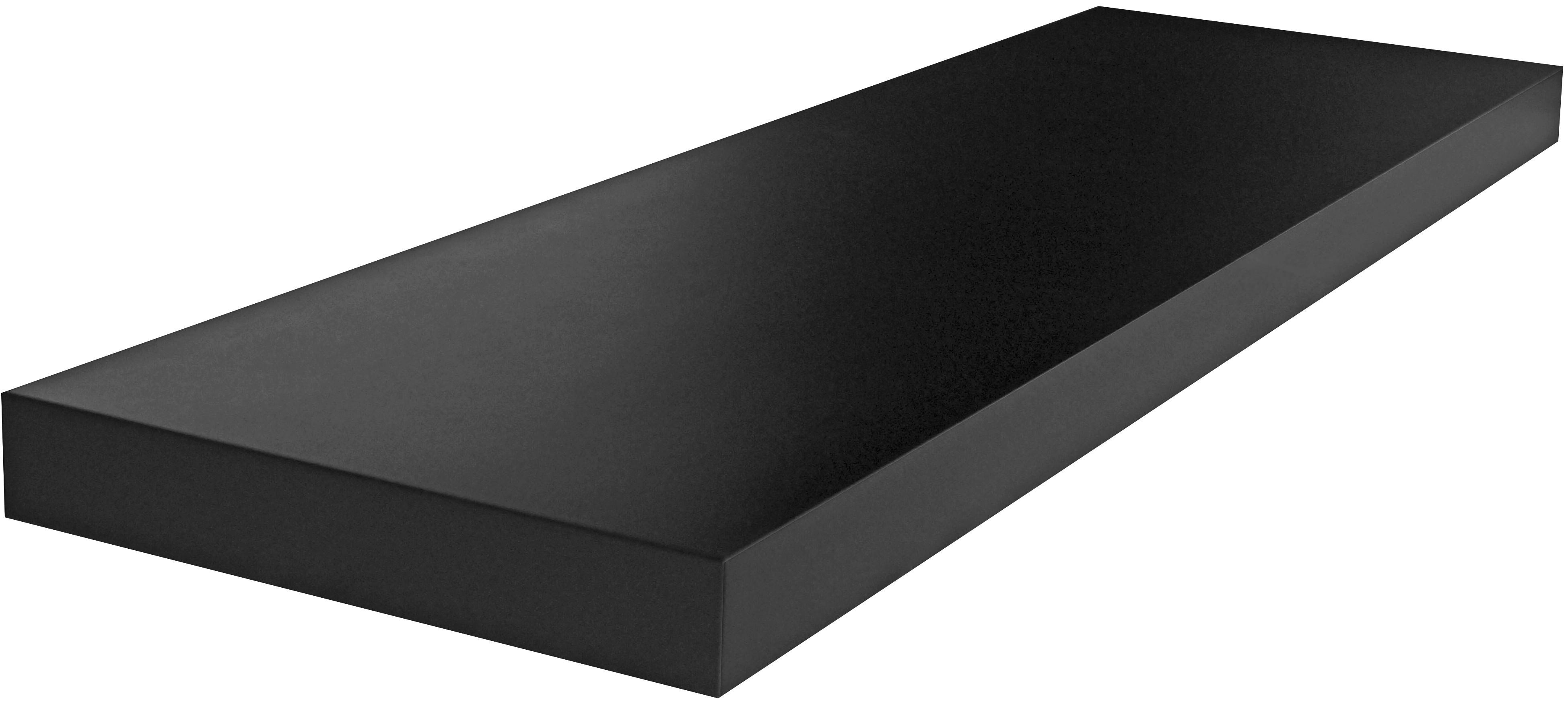 Nástěnná Police Giga - černá, Moderní, kompozitní dřevo (80/3,8/23,50cm)