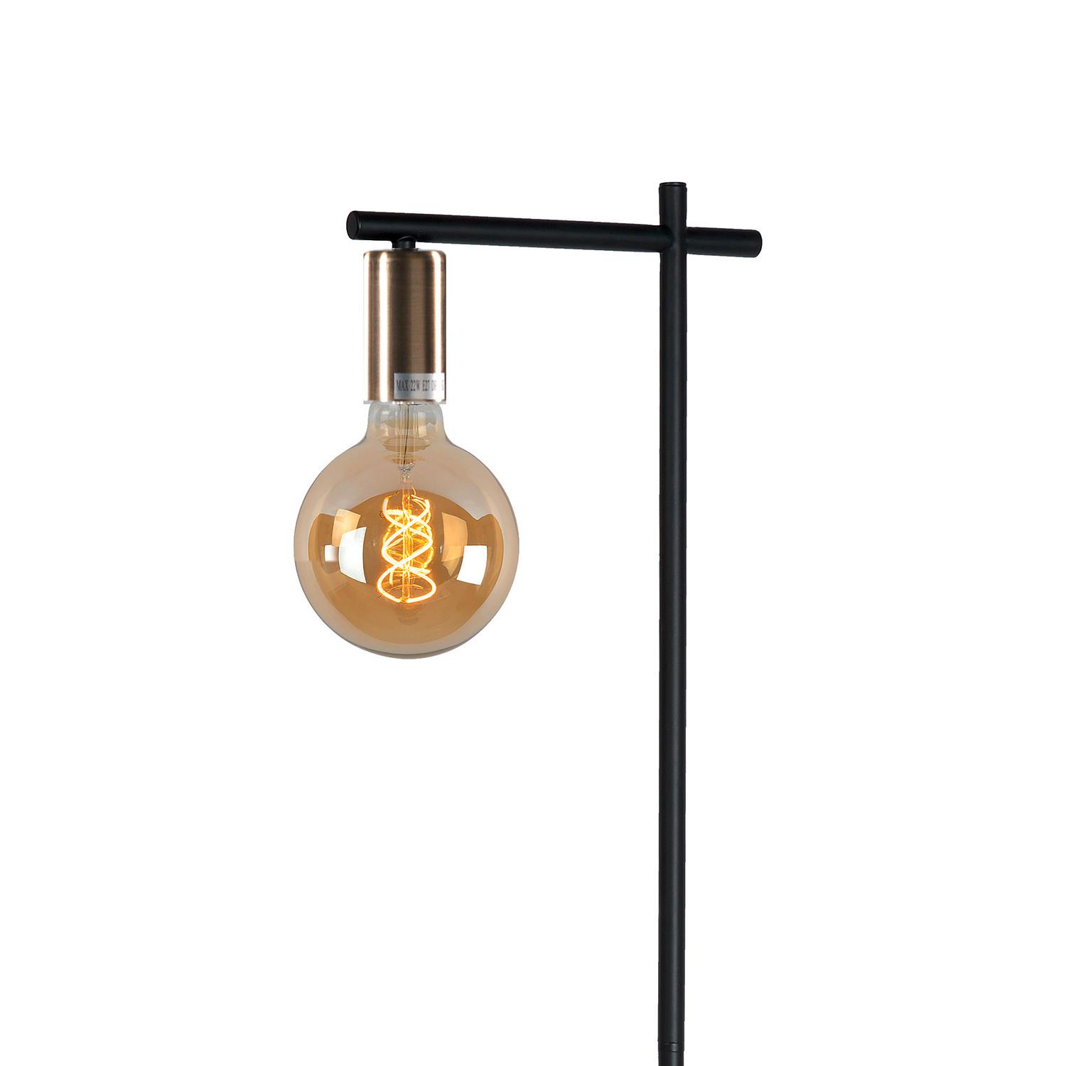 Stehleuchte Cross Schwarz Sahara L: 35 cm - Bernsteinfarben/Schwarz, KONVENTIONELL, Kunststoff/Metall (35/15/150cm)