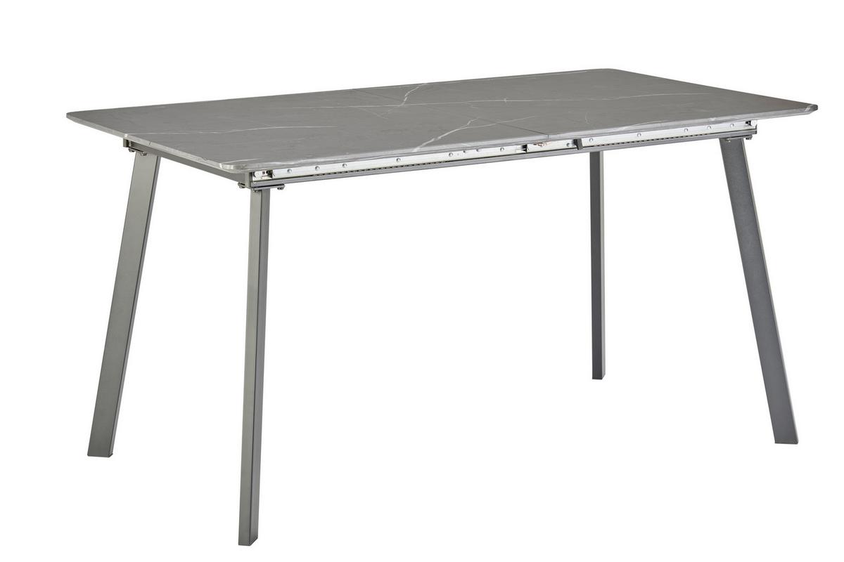 Ausziehtisch Elian Grau, B: 140-180 Cm - Schwarz/Grau, KONVENTIONELL, Holzwerkstoff/Metall (140/180/75/80cm) - MID.YOU