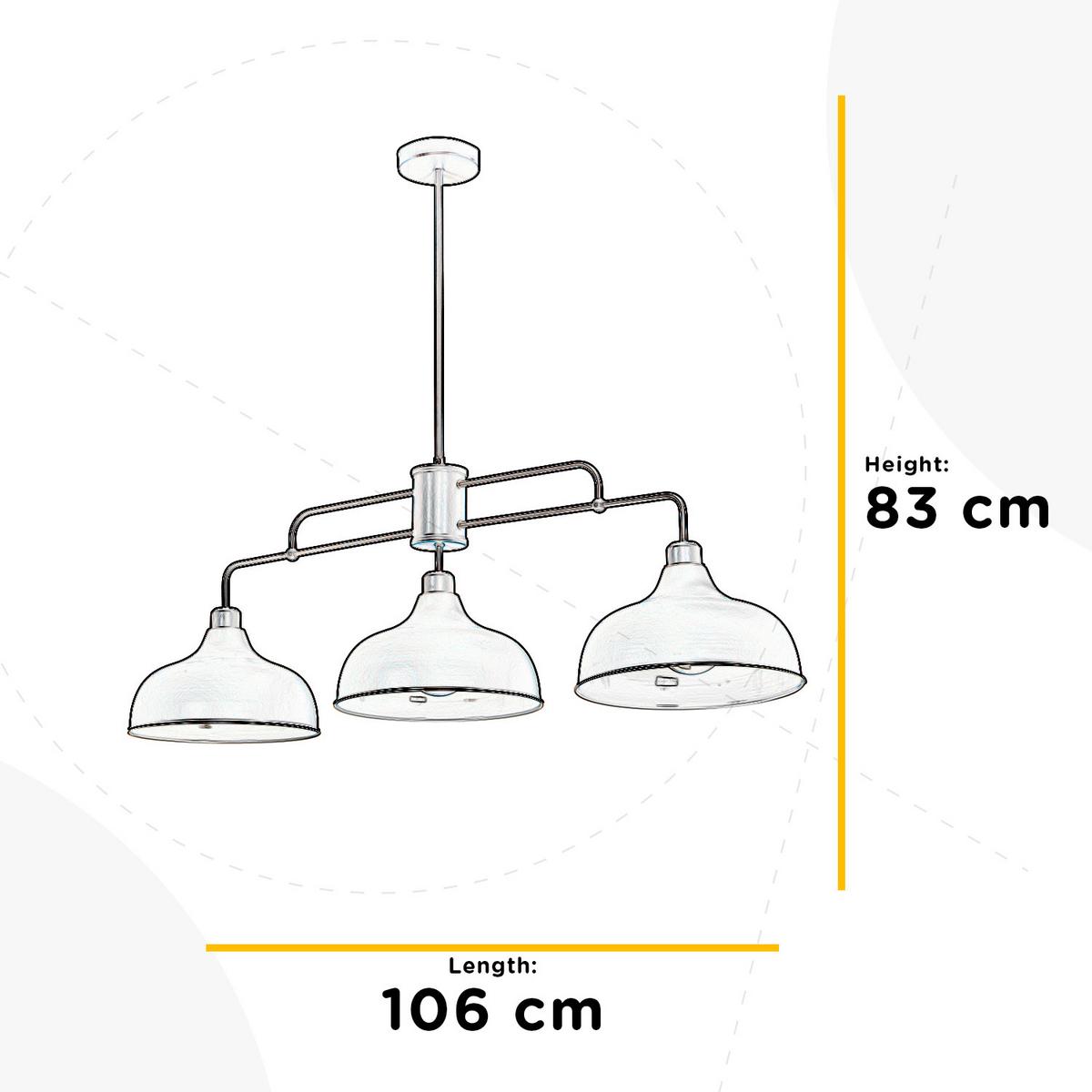 Hängeleuchte 4857/3 - Grau, KONVENTIONELL, Metall (106/83/45cm)