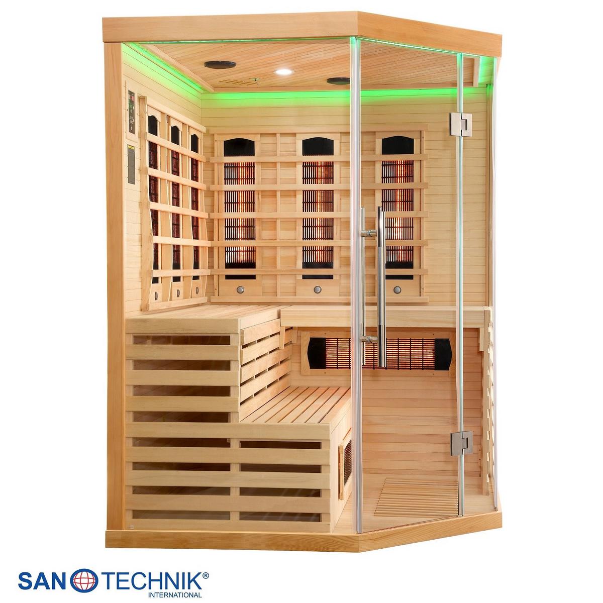 Infrarotkabine 4 Personen BHT: 150x200x150 cm Deluxe - Braun, MODERN, Holz (150/200/150cm) - Sanotechnik