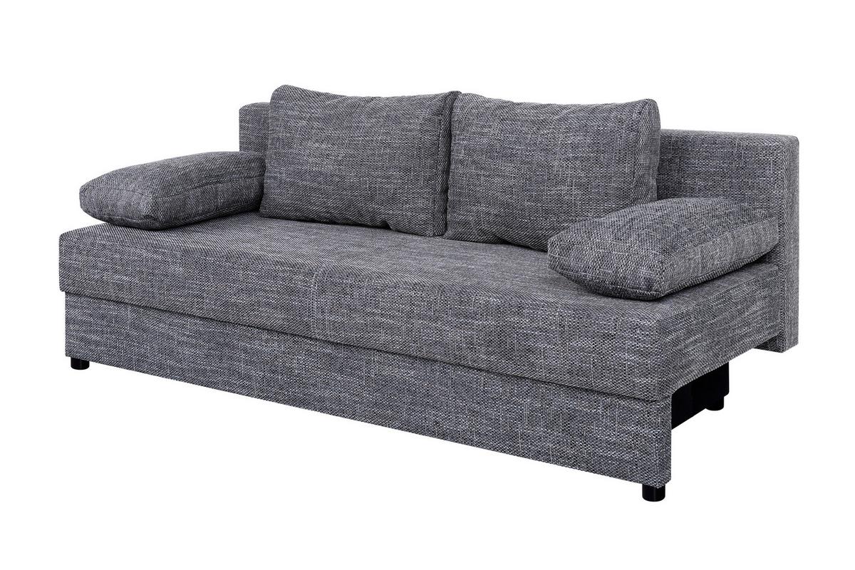 Schlafsofa Mega Grau B: 190 cm - Schwarz/Braun, Design, Holzwerkstoff/Textil (190/80/75cm) - P & B