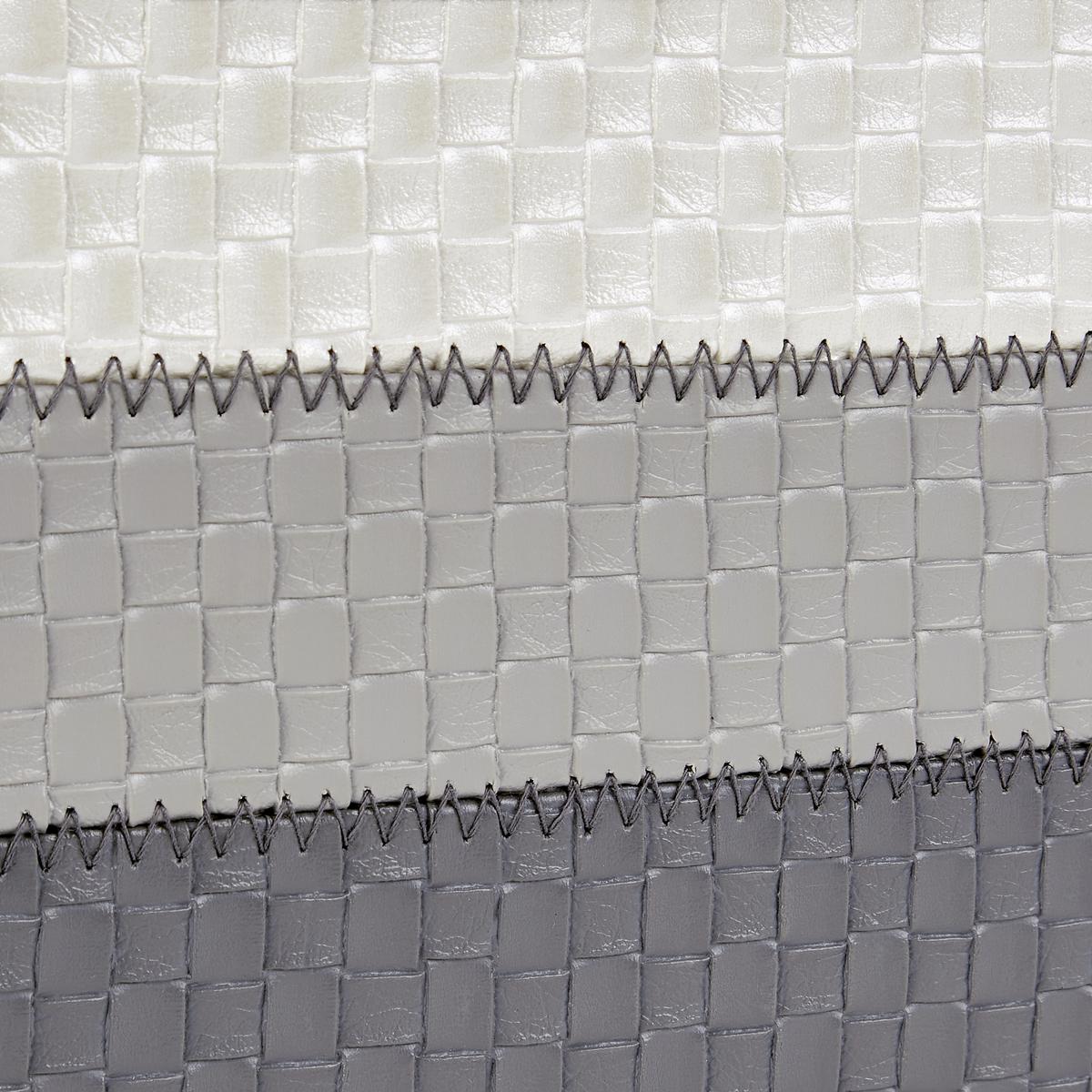 Regalkorb Debby 32x23 cm Weiß/Grau Kunststoff Lederlook - Weiß/Grau, Basics, Textil (32/23/18cm) - Ondega