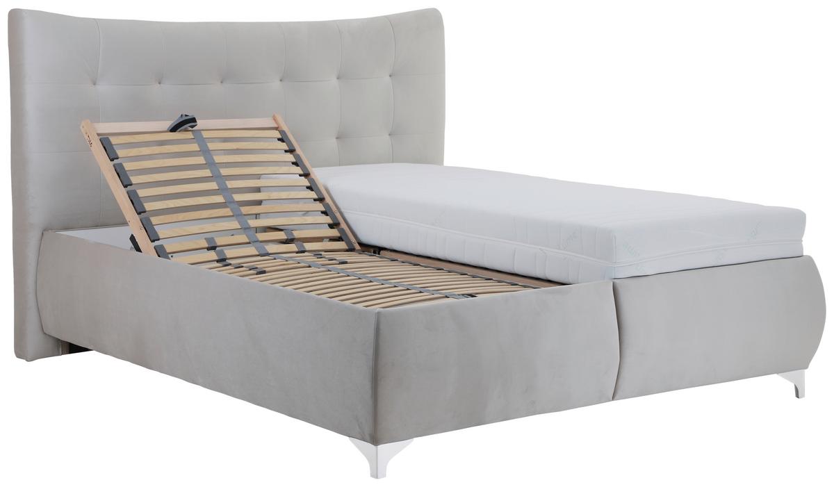 Čalúnená posteľ VIVARA 160x200, krémová - krémová, Modern, drevo/kompozitné drevo (160/200cm)