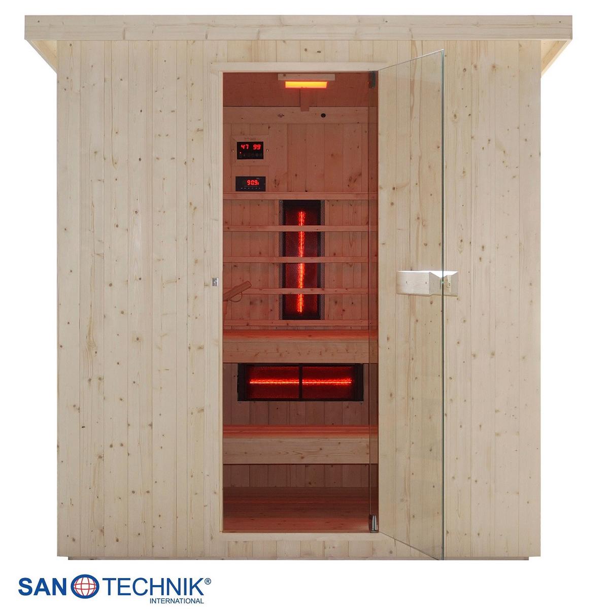 INFRAROTKABINE Lahti Holzfarben B: 181,5 cm - Fichtefarben, KONVENTIONELL, Holz (198/181,5/202,2cm) - Sanotechnik