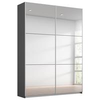 Schwebetürenschrank mit Spiegel 131cm Reflect, Grau - Silberfarben/Graphitfarben, MODERN, Glas/Holzwerkstoff (131/210/59cm)