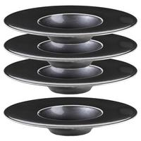 TELLERSET Angry Schwarz, 4-teilig - Schwarz, Trend, Keramik (25cm) - Mäser