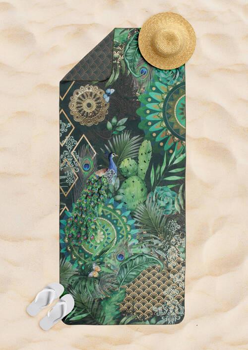 Sporthandtuch Botalia Grün 50x100 Cm - Dunkelgrün/Grün, Trend, Textil (50/100cm)