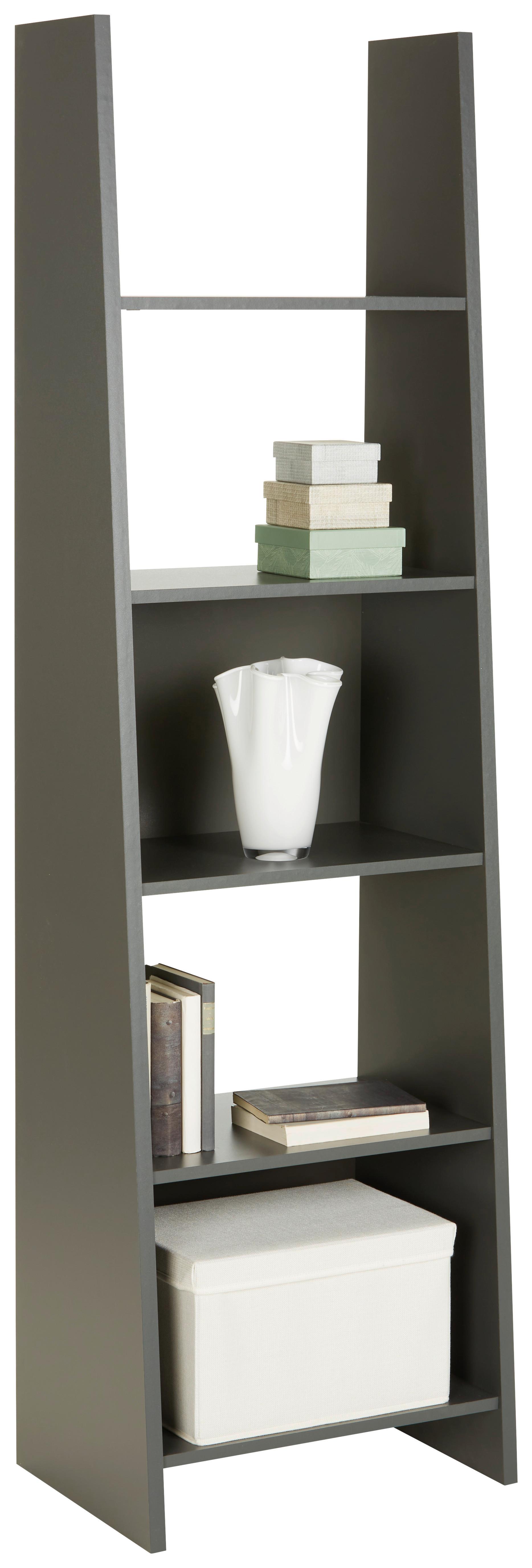REGÁL PISA - antracitová, Modern, kompozitné drevo (54/186/38cm) - Mömax