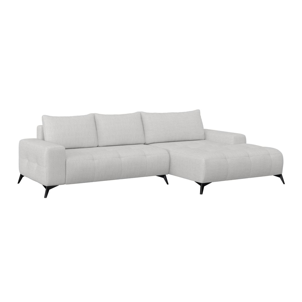 Ecksofa Mauro Beige, mit Schlaffunktion - Creme/Schwarz, Trend, Textil (290/175cm) - Luca Bessoni