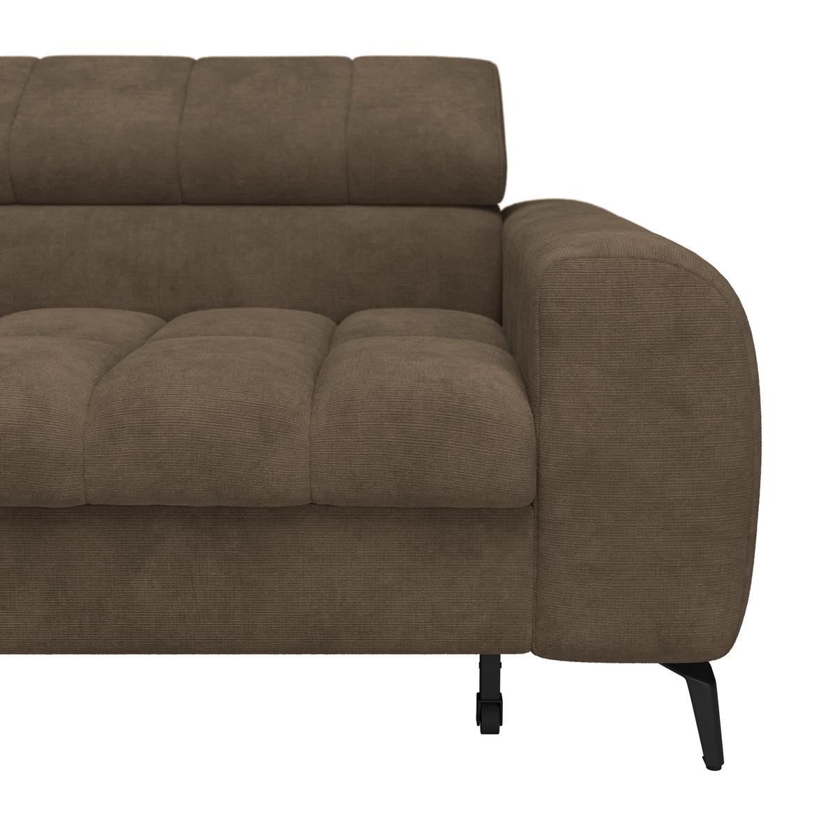 Ecksofa Volf links new braun, S: 203x261 cm - Schwarz/Braun, Trend, Kunststoff/Textil (203/261cm)