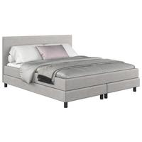 Boxbett mit Topper Andorra 180x200 cm Hellgrau - Hellgrau/Schwarz, MODERN, Holzwerkstoff/Textil (180/200cm) - MID.YOU