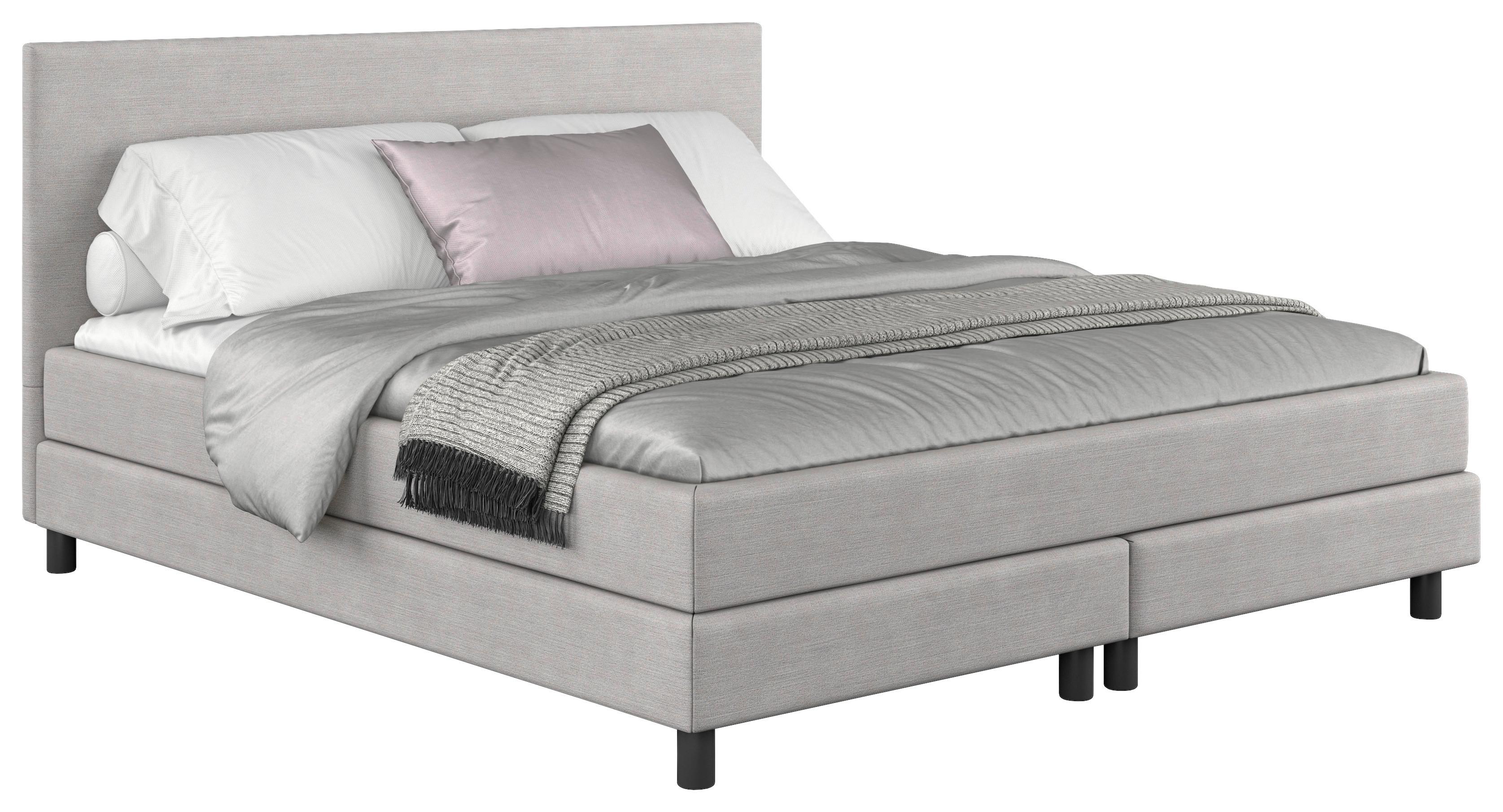 Boxbett Mit Topper Andorra 140x200 Cm Hellgrau
