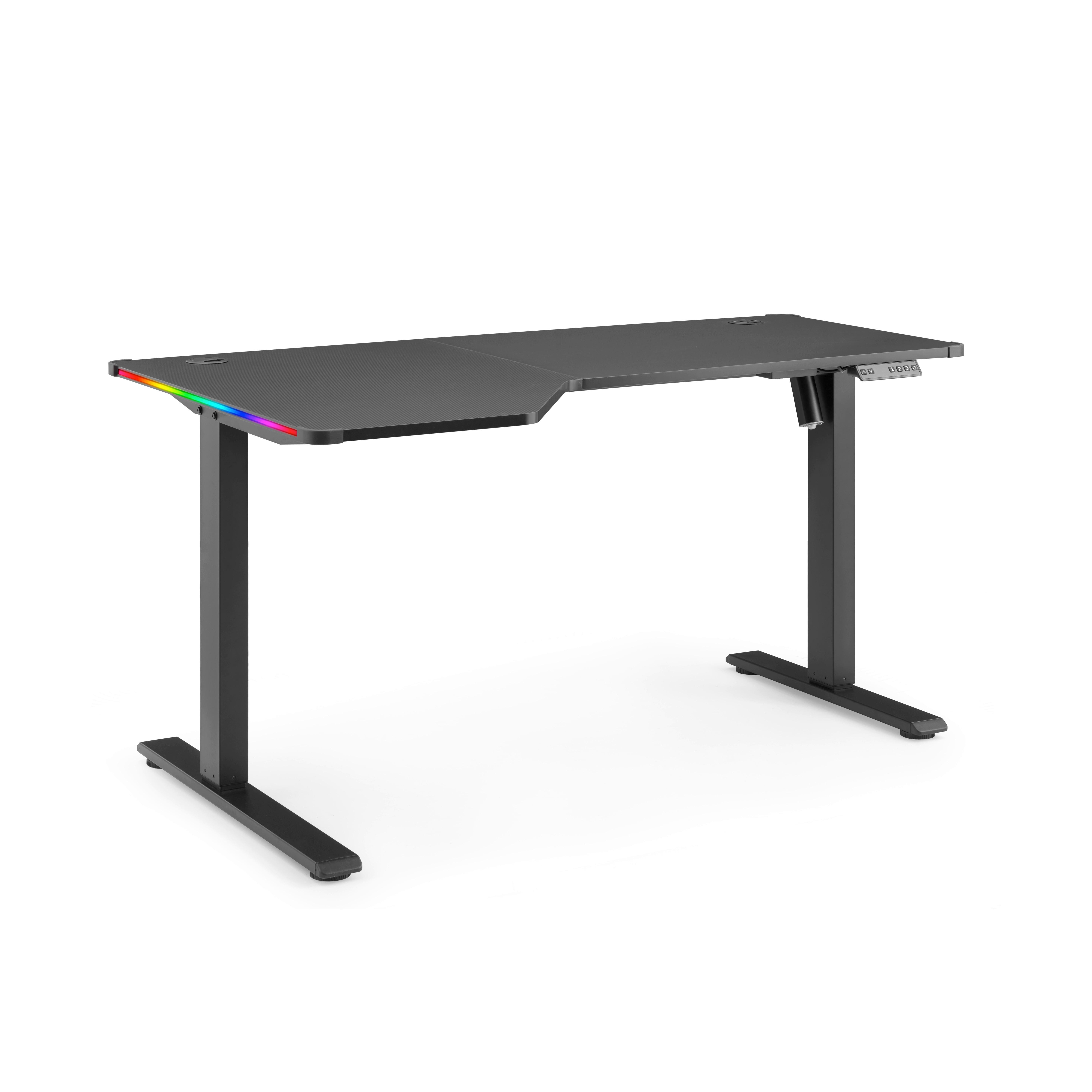 SCHREIBTISCH Worktime Game Schwarz L: 140cm - Schwarz, MODERN, Holz/Metall (140/80/72-110cm) - MID.YOU