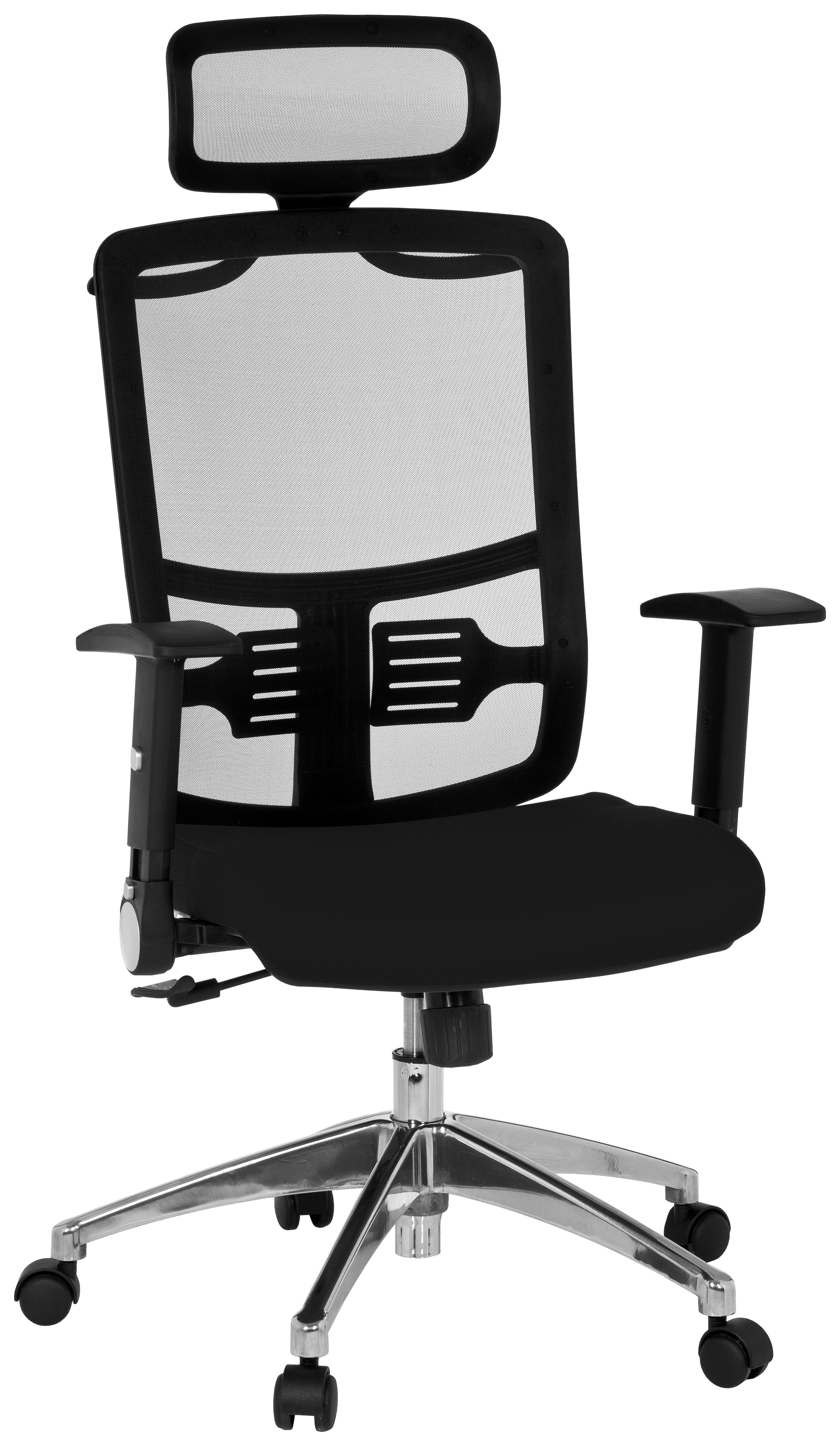 Drehstuhl Cayen Schwarz - Alufarben/Schwarz, MODERN, Kunststoff/Textil (56/112/46cm) - MID.YOU