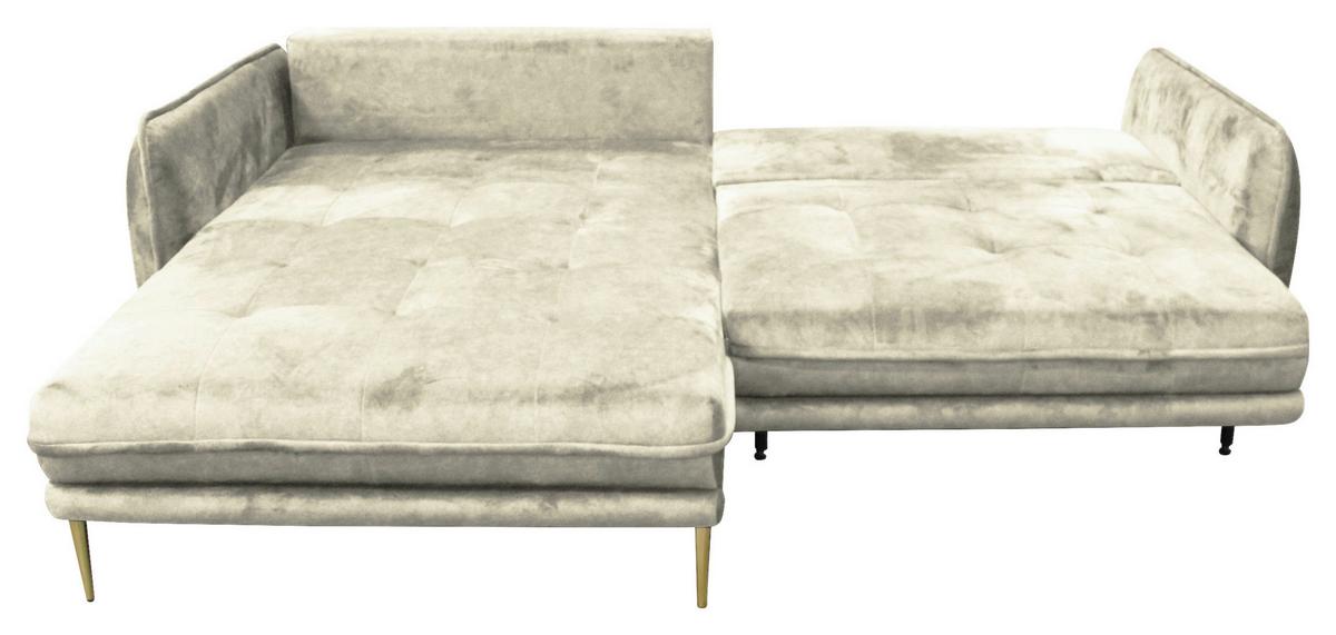 Ecksofa Whisper Creme S: 196x264 cm - Goldfarben/Creme, Design, Textil (196/264cm) - MID.YOU