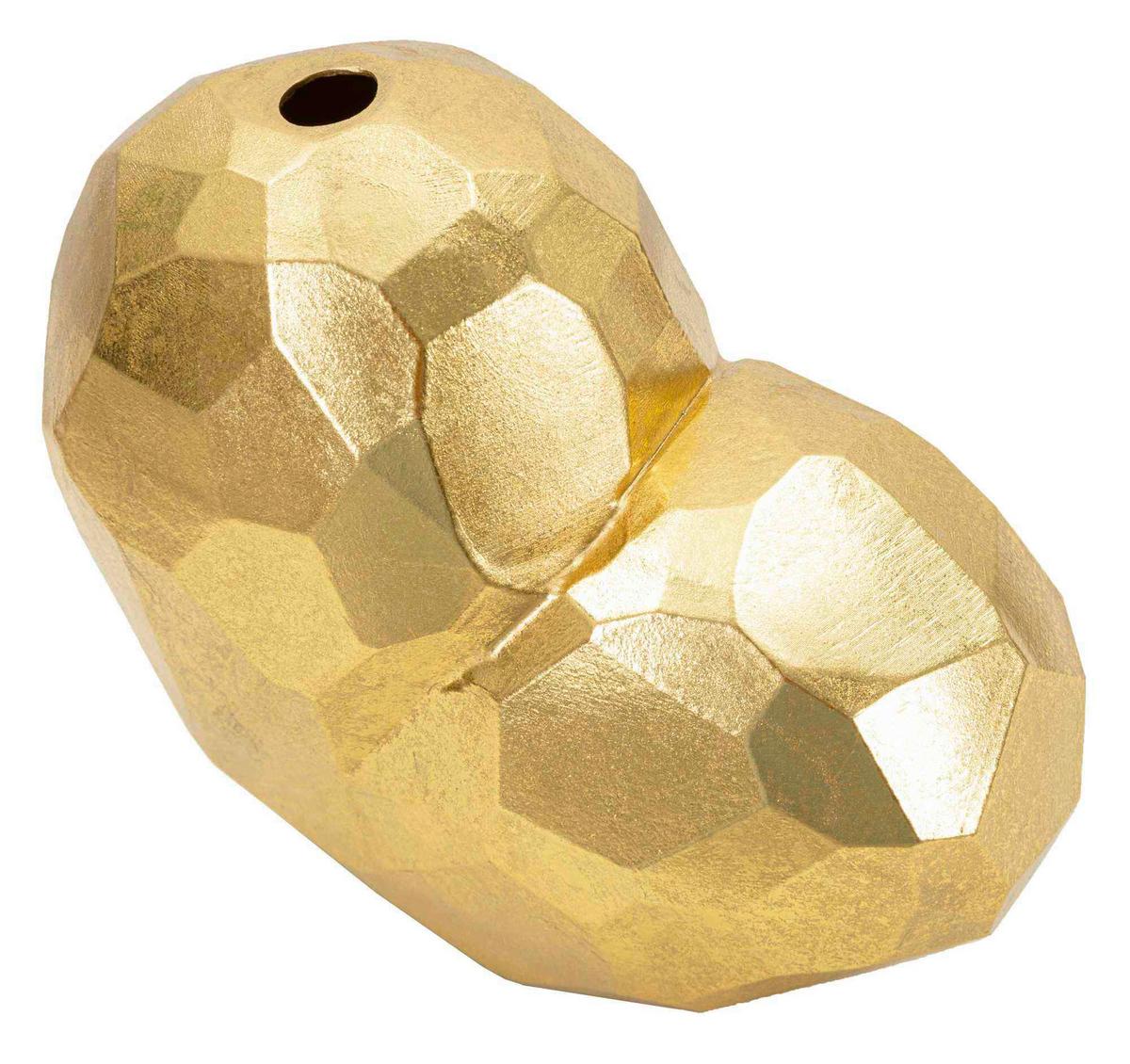 Vase Heart Gold Goldfarben B: 19 cm - Goldfarben, Basics, Kunststoff (19/18/9cm)