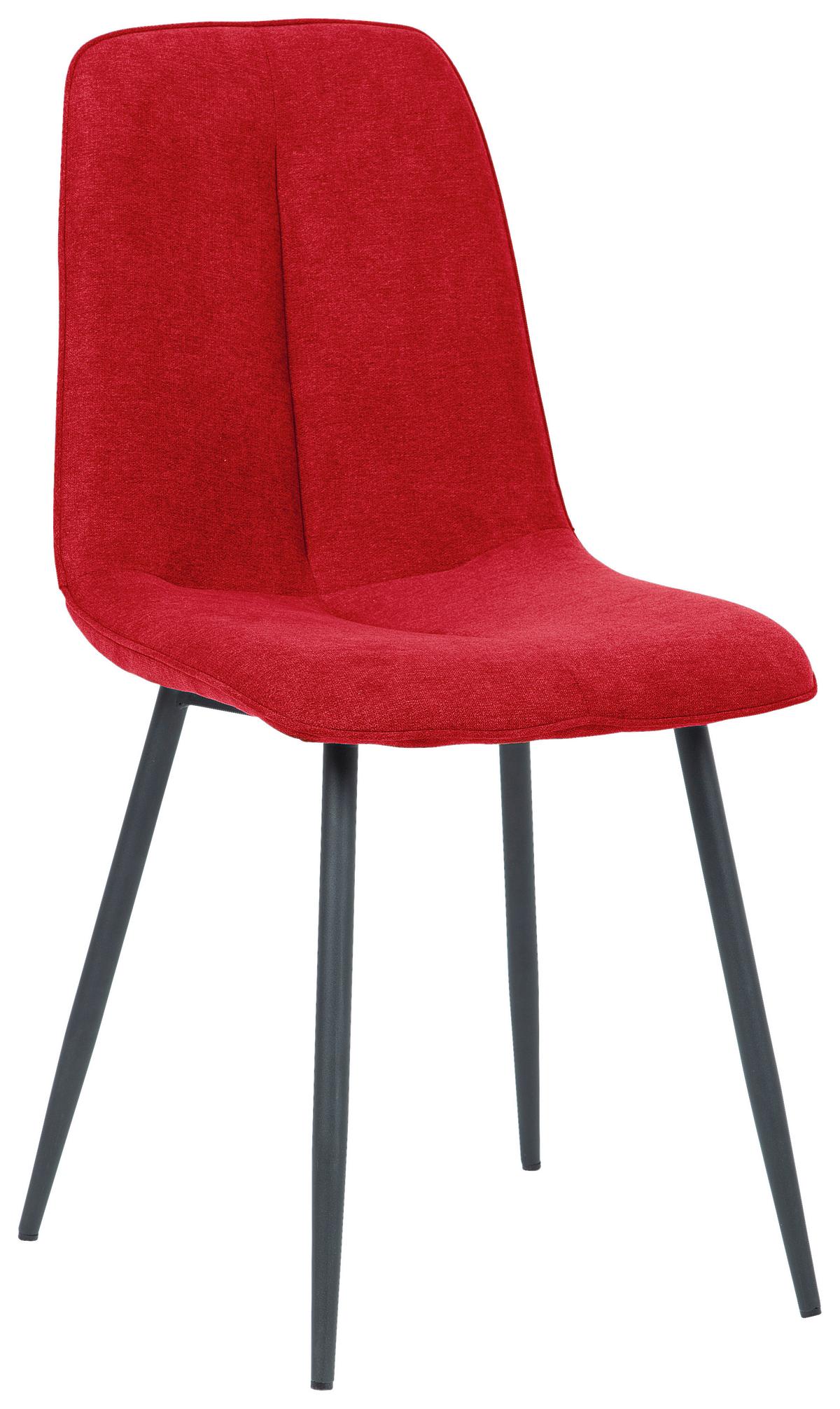 Stuhl Lago Rot Lago - Rot/Schwarz, MODERN, Holz/Textil (47/87/58cm) - P & B