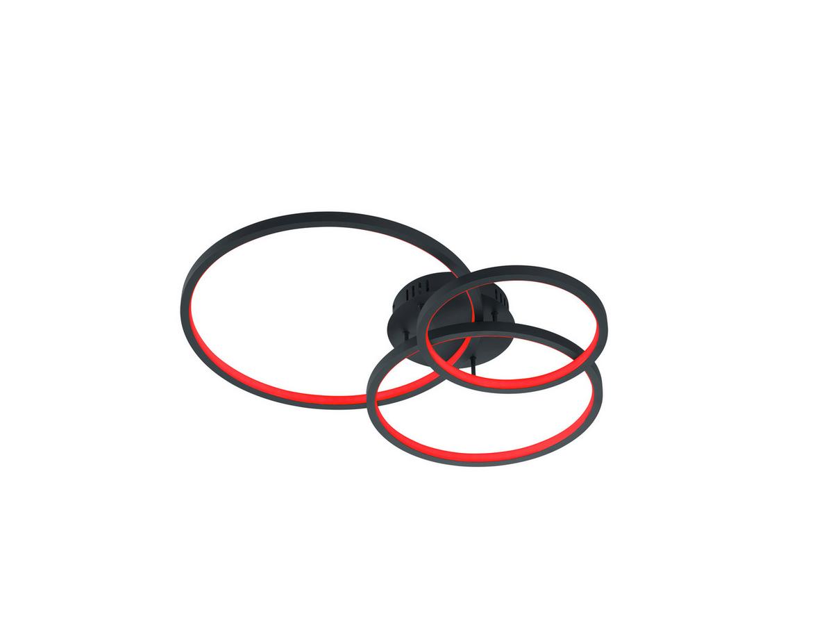 LED-Deckenleuchte Aaron L: 79 cm mit Smartphone-Steuerung - Anthrazit, Design, Metall (79/10,5/64cm) - Trio Leuchten