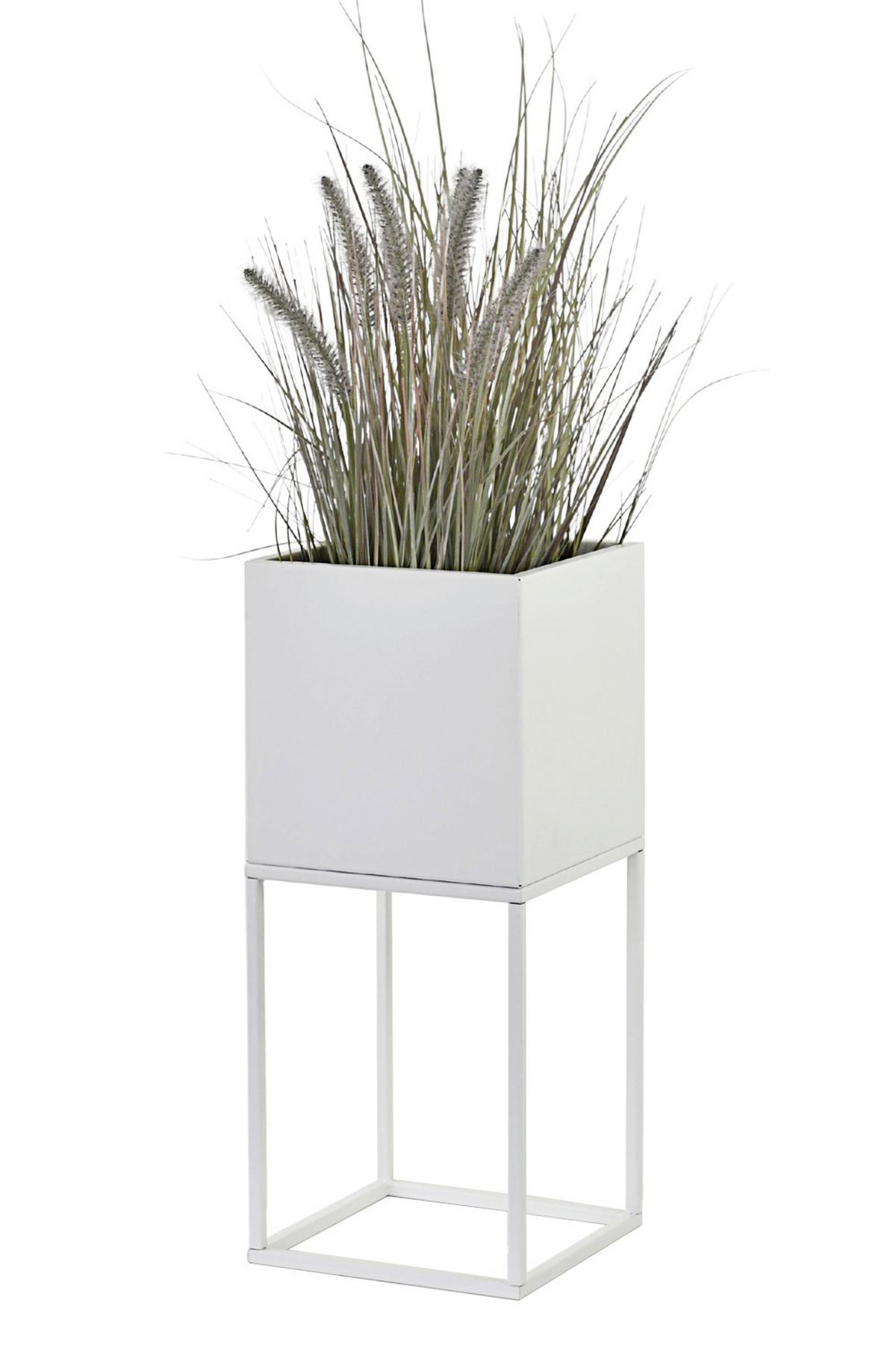 Blumenständer Metall Weiß Bxhxt: 19x47x19 Cm - Weiß, Basics, Metall (19/47/19cm)