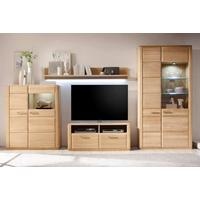 Wohnkombination 4-Tlg. Sena Eichefarben - Eichefarben, Design, Glas/Holz (357/209/51cm) - Livetastic