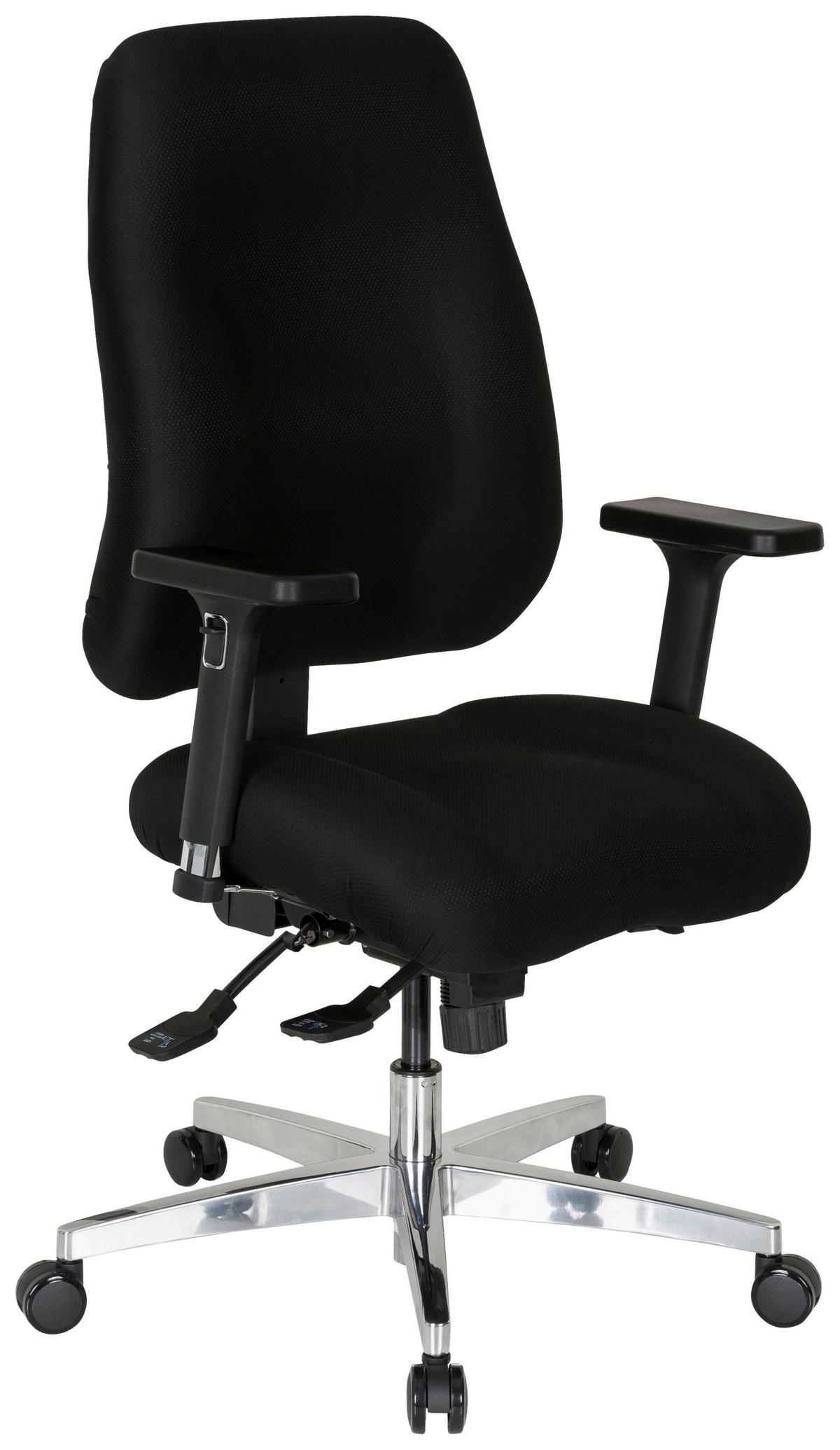 Bürostuhl Zenit Comfort Schwarz Bis 120 Kg - Silberfarben/Schwarz, Basics, Kunststoff/Textil (66/107/67cm) - MID.YOU