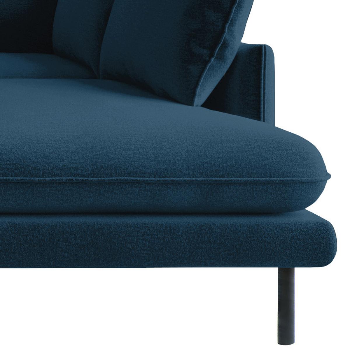Ecksofa Samos Blau S: 267x204 Cm - Blau/Schwarz, Design, Textil (267/204cm) - Livetastic