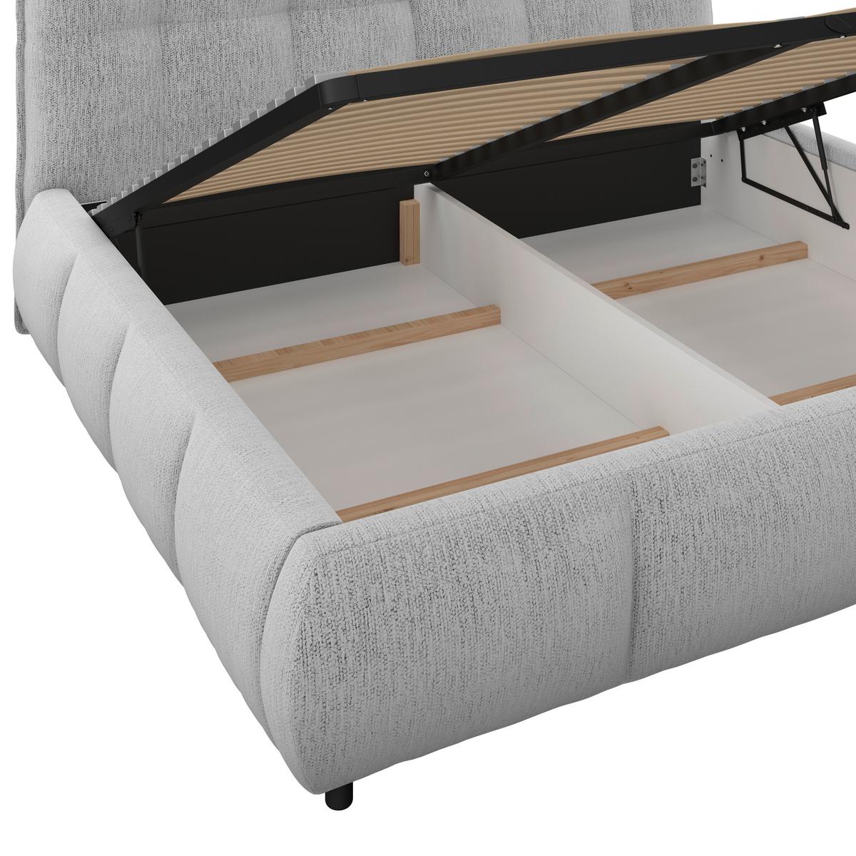 Polsterbett Limo Hellgrau 160x200 cm - Hellgrau/Schwarz, KONVENTIONELL, Holz/Holzwerkstoff (160/200cm) - James Wood