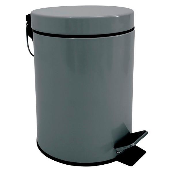 Kosmetikeimer Unis 3l Dunkelgrau Metall Dxh 17x25 - Dunkelgrau/Schwarz, Basics, Kunststoff/Metall (17/25cm)