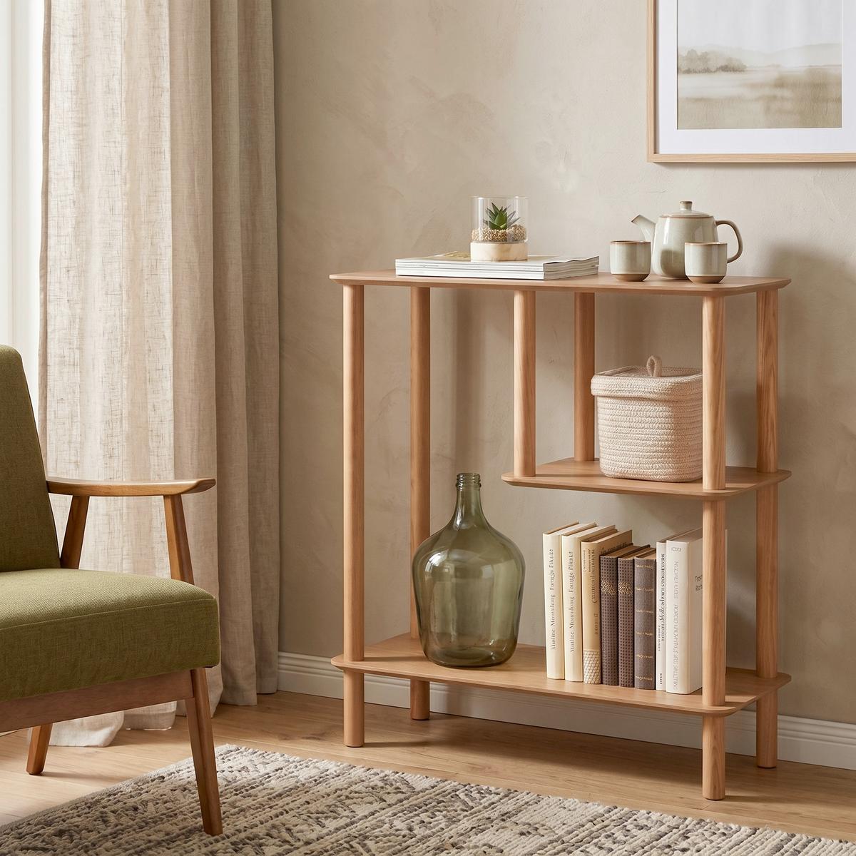 Regál MATS, prírodná farba - prírodná farba, Modern, drevo/kompozitné drevo (75/75/30cm) - Premium Living