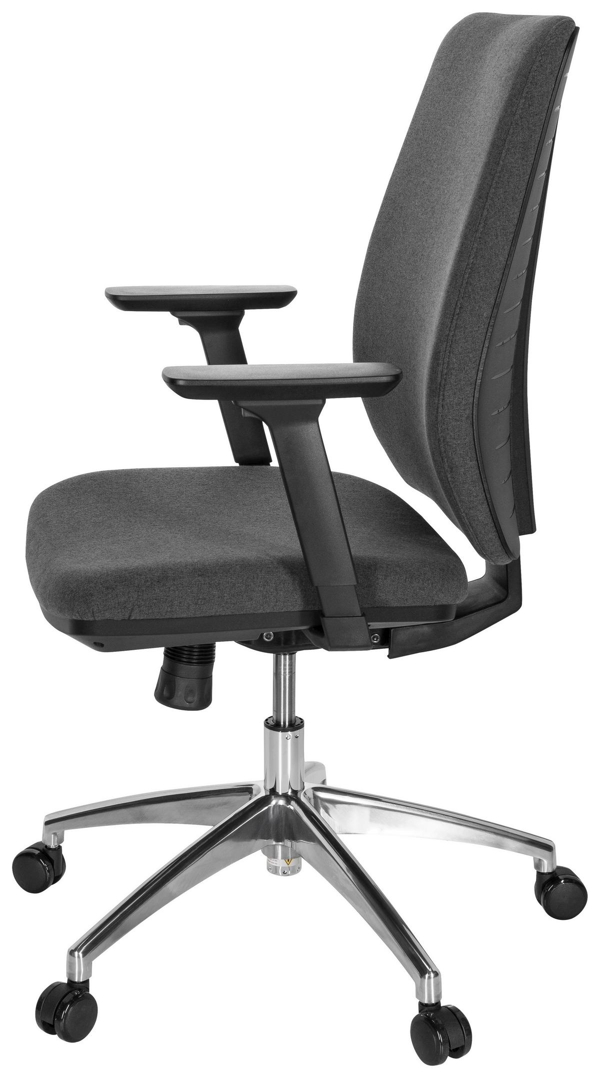 Drehstuhl Integrio I Armstütze Dunkelgrau Bis 120kg - Chromfarben/Dunkelgrau, MODERN, Kunststoff/Textil (74/123/63cm) - MID.YOU