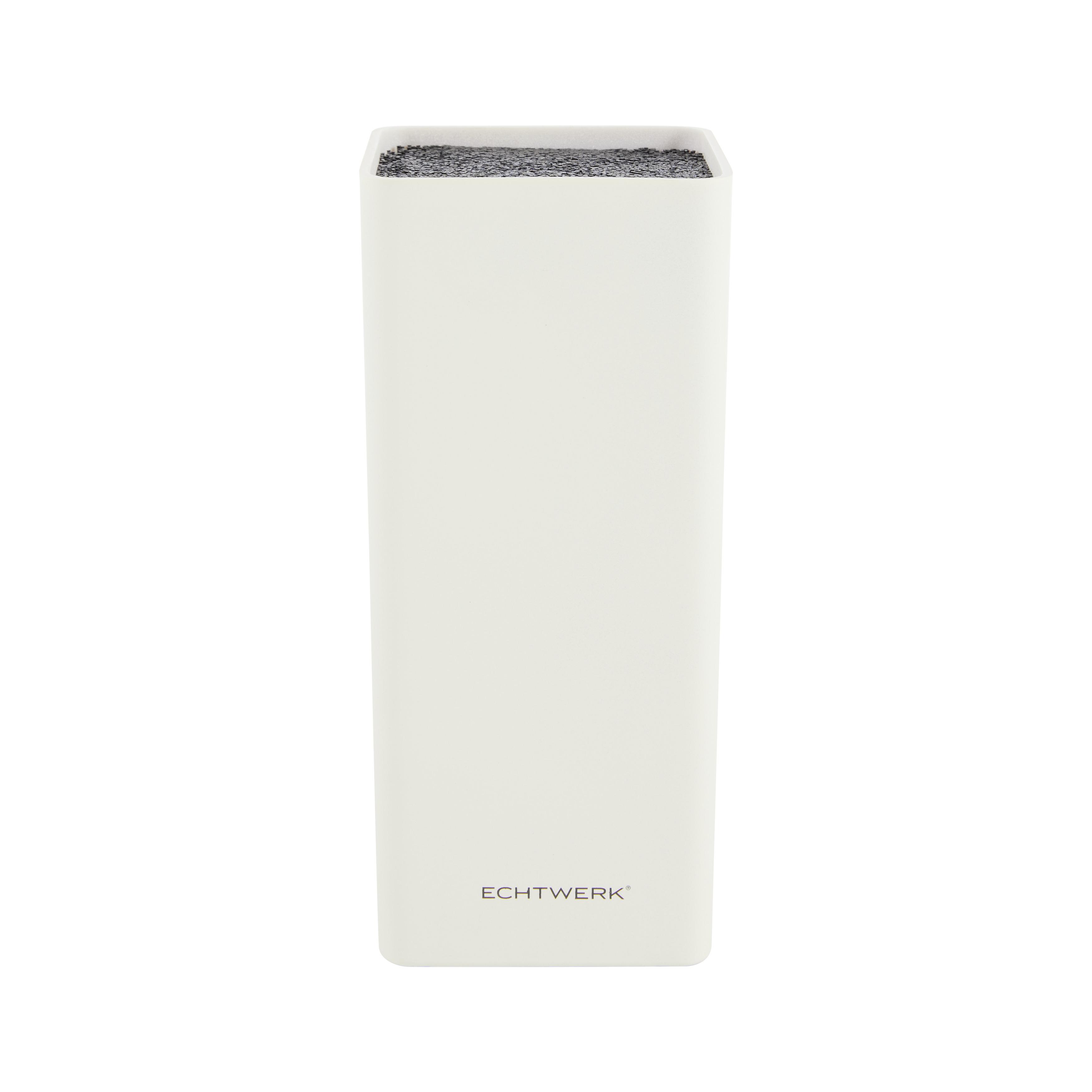 Messerblock Creme Square, Ohne Schlitze, 22,8x10,7 Cm - Creme, MODERN (22,8/10,7/10,7cm) - Echtwerk