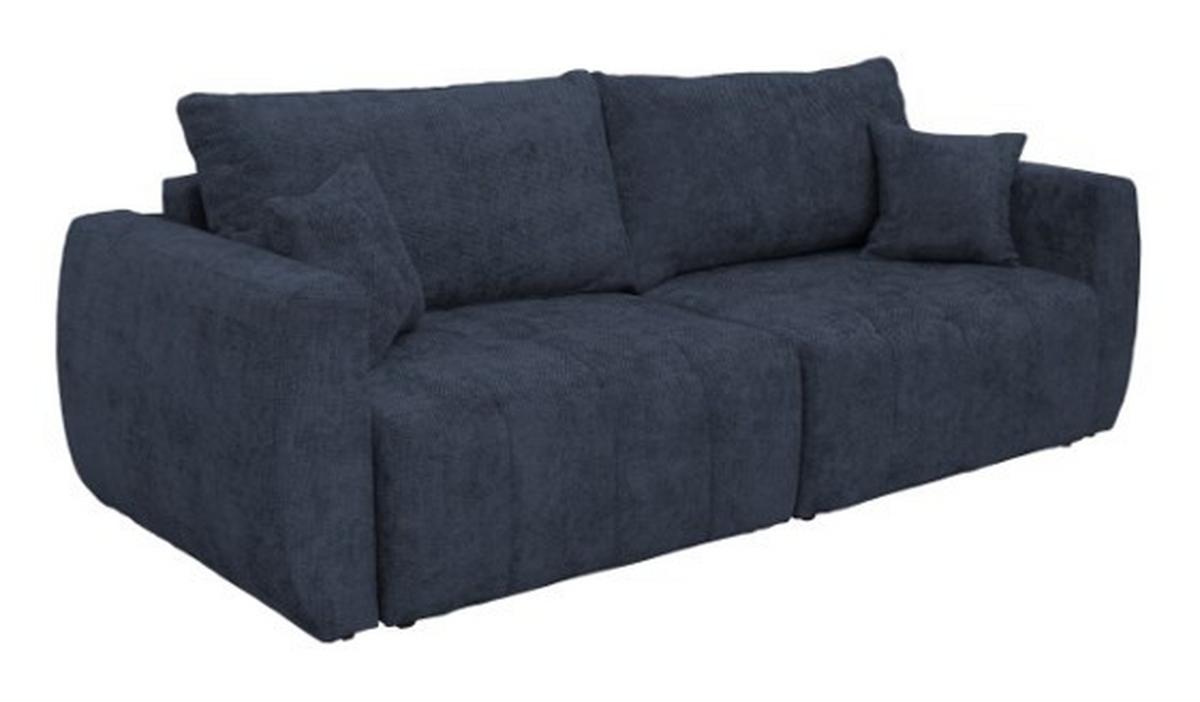 Rozkladacia pohovka BALI, tmavomodrá, s úl. priestorom - čierna/sivá, Modern, drevo/textil (245/74-90/104cm) - Luca Bessoni