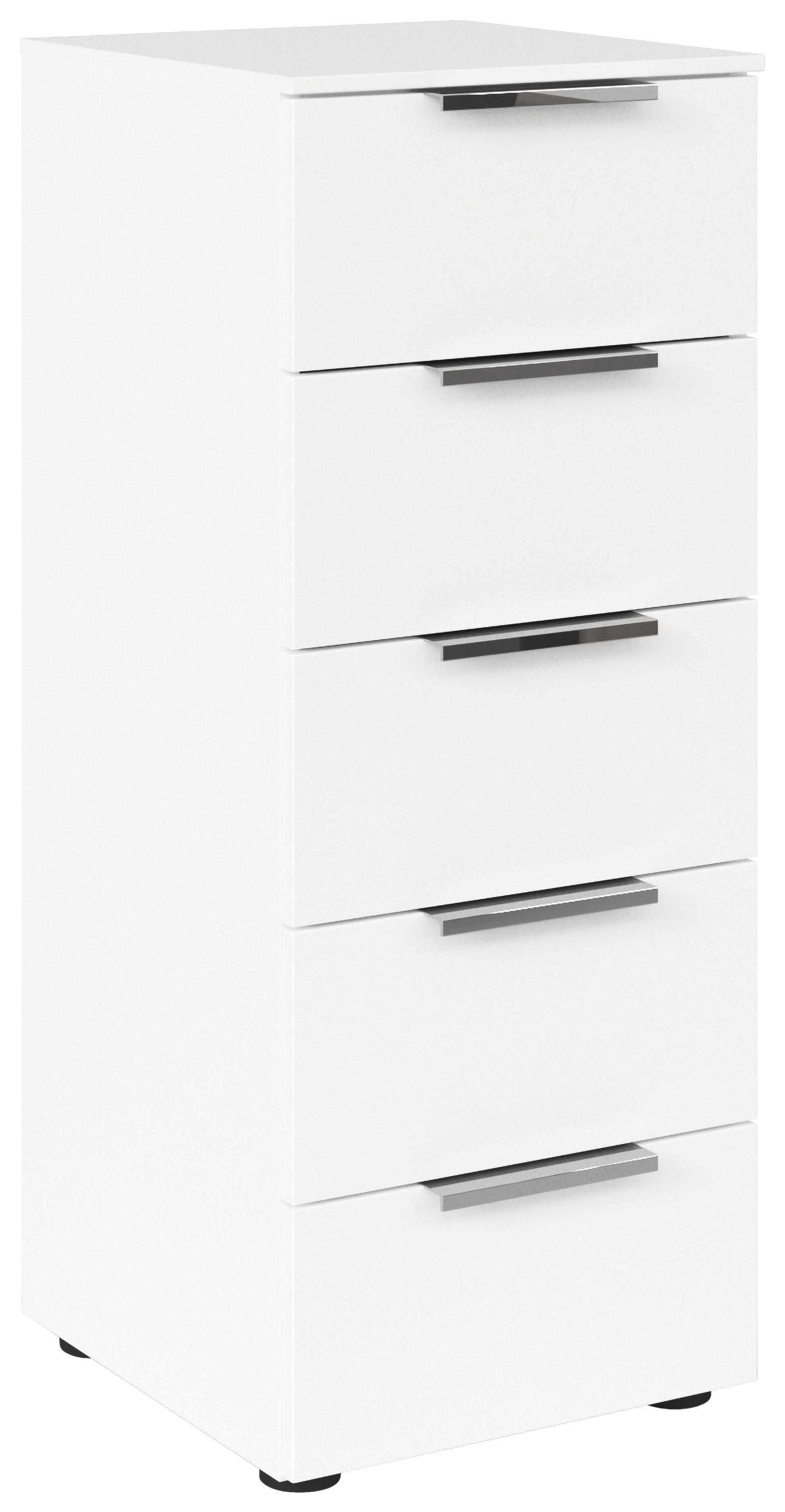 Kommode Flipp Weiß/chromfarben B: 40 Cm - Chromfarben/Schwarz, MODERN, Holzwerkstoff (40/100/42cm) - Rauch Möbel