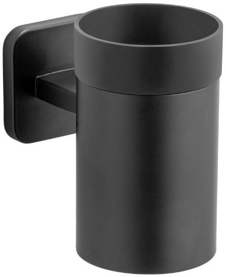 Zahnputzbecherhalter Porto Black Schwarz, Wandmontage