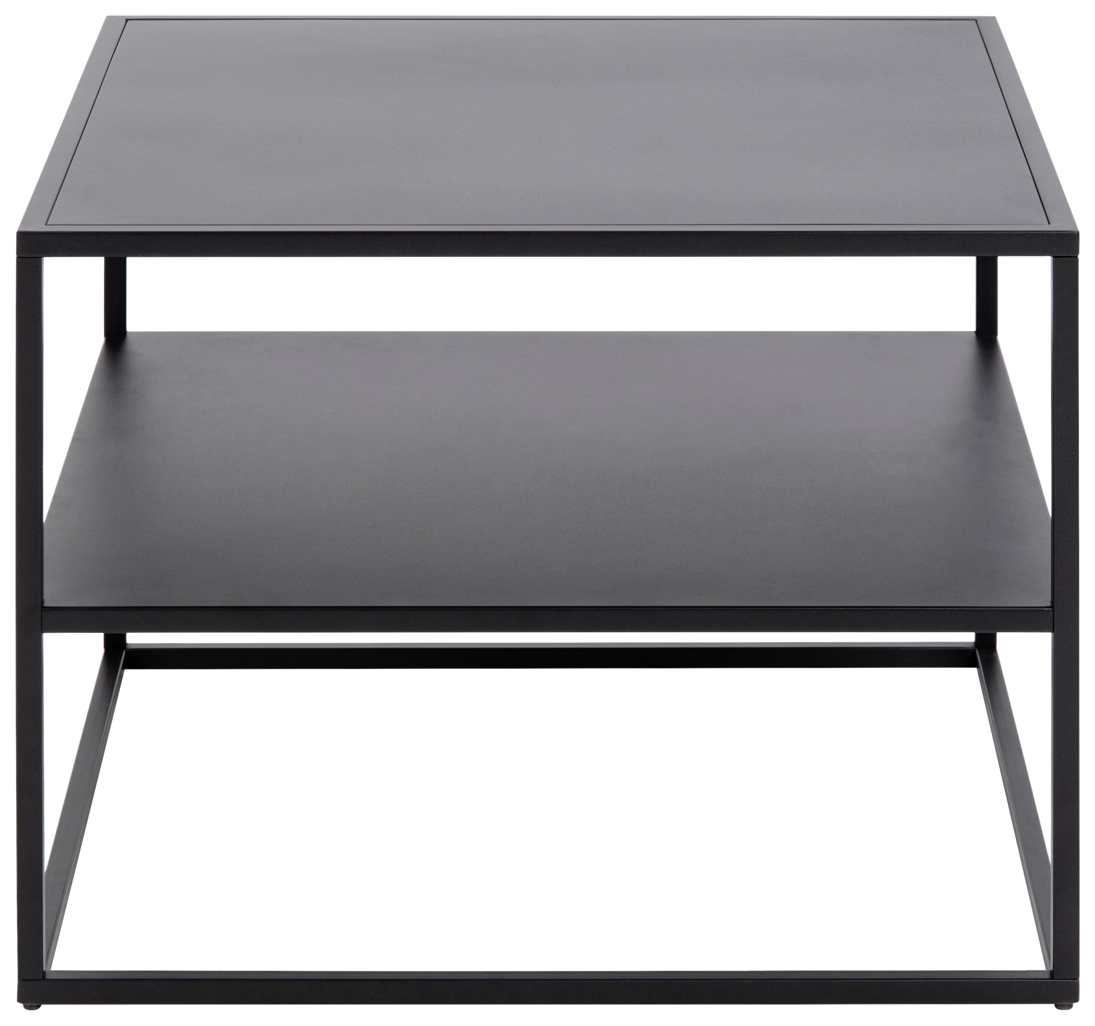 Couchtisch aus Stahl Mit Ablage Newton, Schwarz - Schwarz, Trend, Metall (60/60/45cm) - MID.YOU