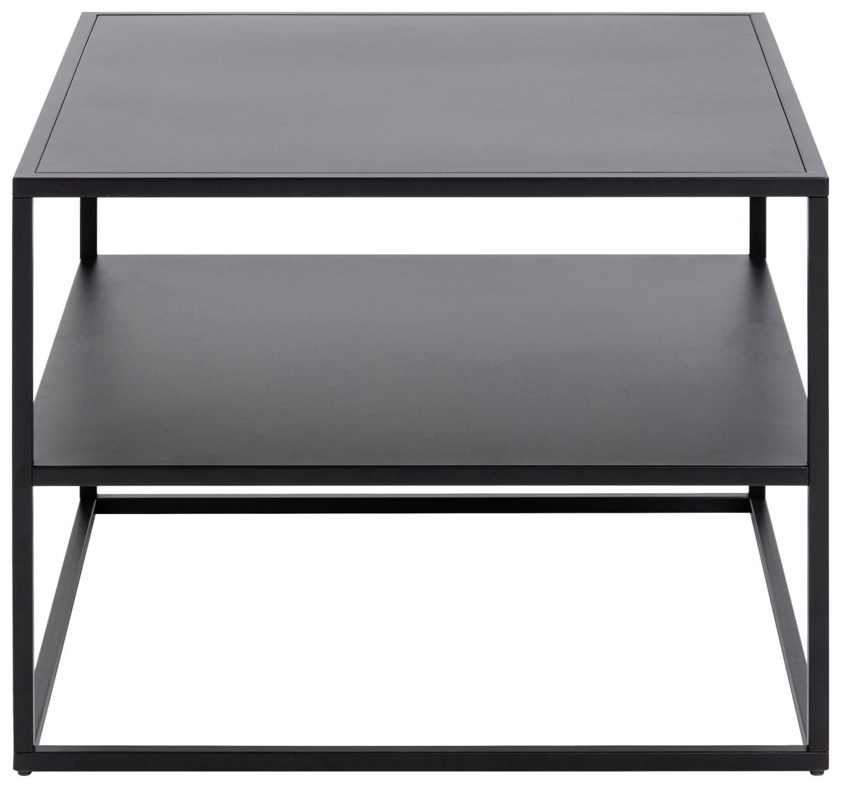 Couchtisch aus Stahl Mit Ablage Newton, Schwarz - Schwarz, Trend, Metall (60/60/45cm) - MID.YOU