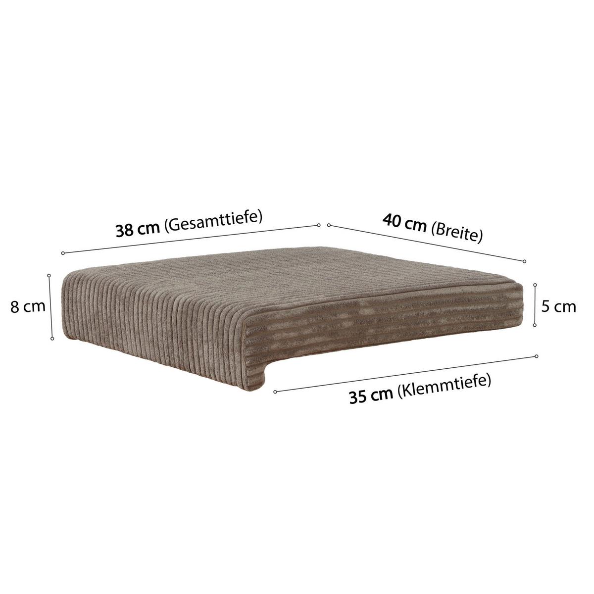 Bankkissen 2-tlg. Set Cord, Taupe, Lxb: 40x35/38 Cm - Taupe, Basics, Textil (40/35/38/5/8cm)