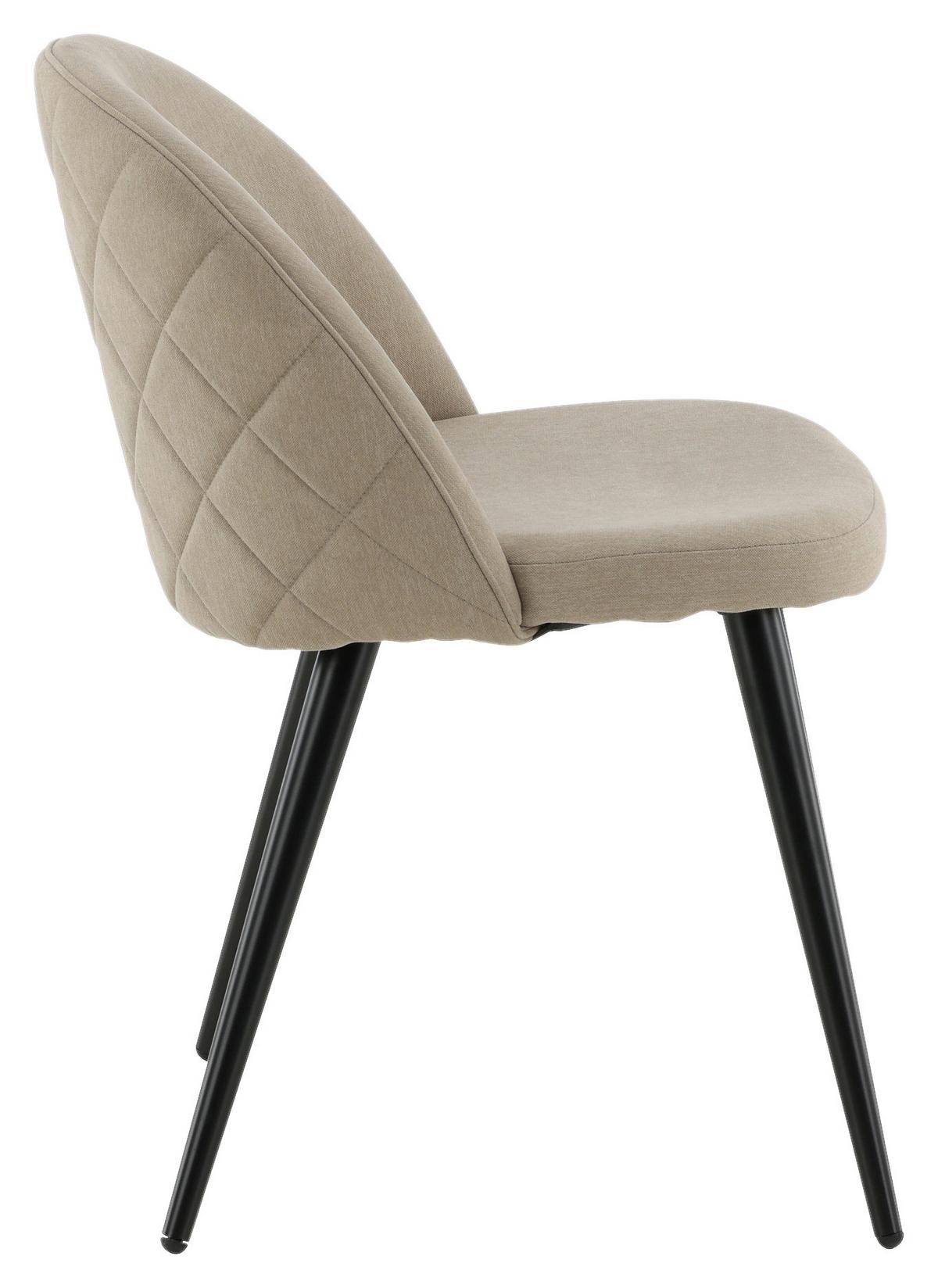 Stuhl-Set Velvet - Beige/Schwarz, Design, Textil/Metall (50/76,5/57cm) - Livetastic