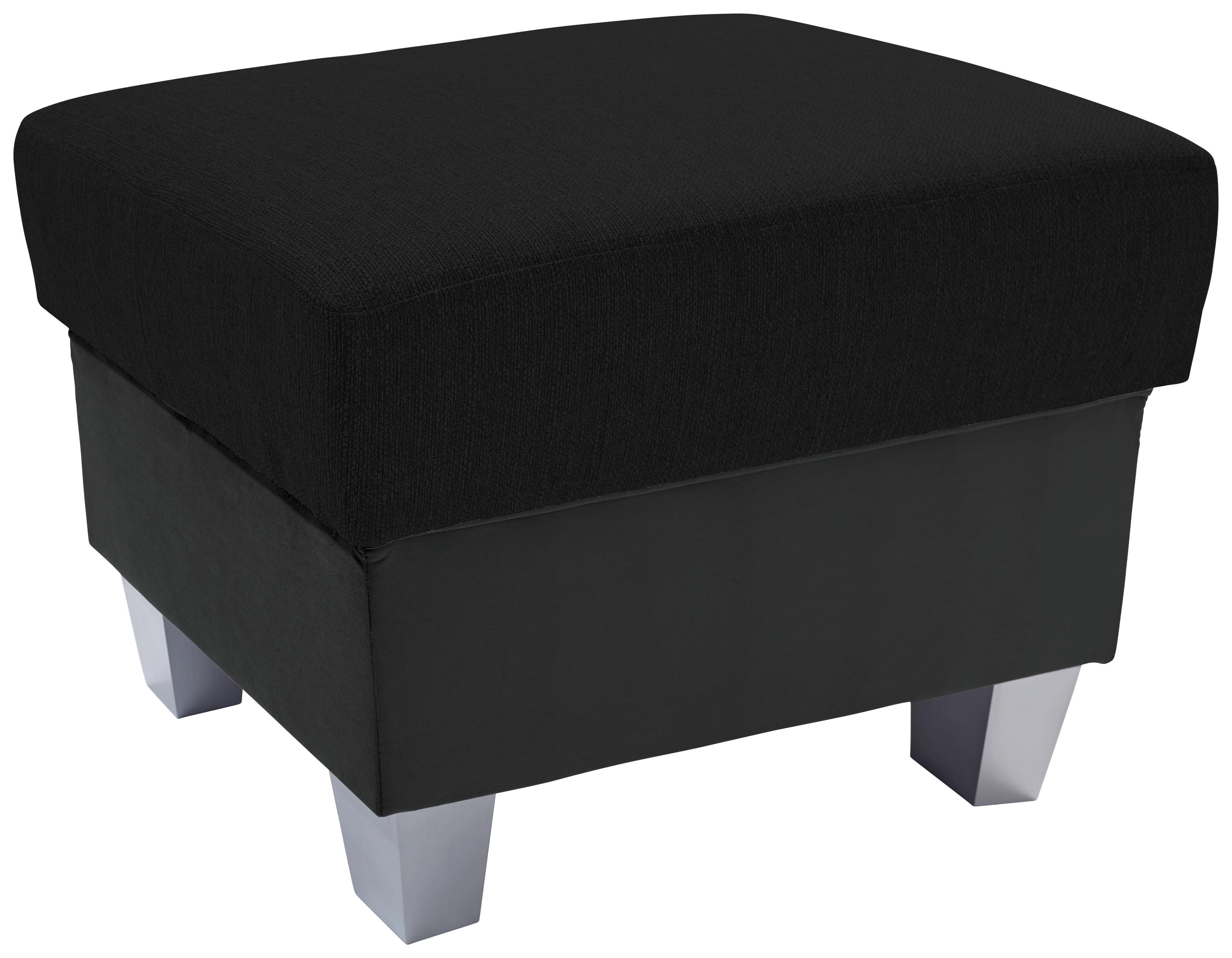 Hocker Portland - Dunkelgrau/Silberfarben, KONVENTIONELL, Holz/Holzwerkstoff (68/43/47cm) - Ombra