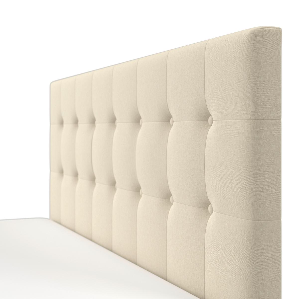 Manželská postel FREDERICO, 180x200, béžová - černá/krémová, Moderní, kompozitní dřevo/textil (180/200cm) - Bessagi Home