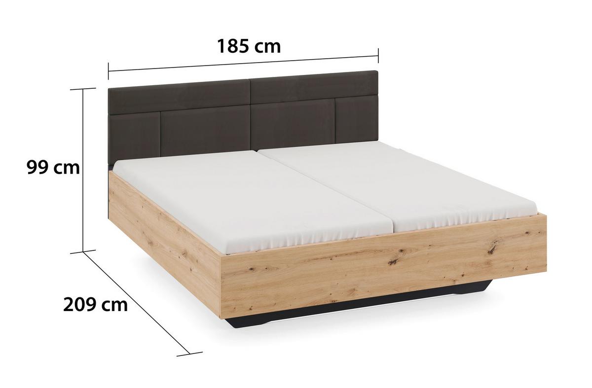 POSTEĽ KARPO - dub artisan, Modern, kompozitné drevo/textil (180/200cm)