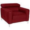 Polstersessel Sammy Rot Leder - Chromfarben/Rot, Design, Leder (99/78-92/106cm) - Livetastic