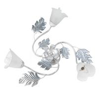 Deckenleuchte 4836/pl3 - Silberfarben/Weiß, KONVENTIONELL, Glas/Metall (60/20cm)