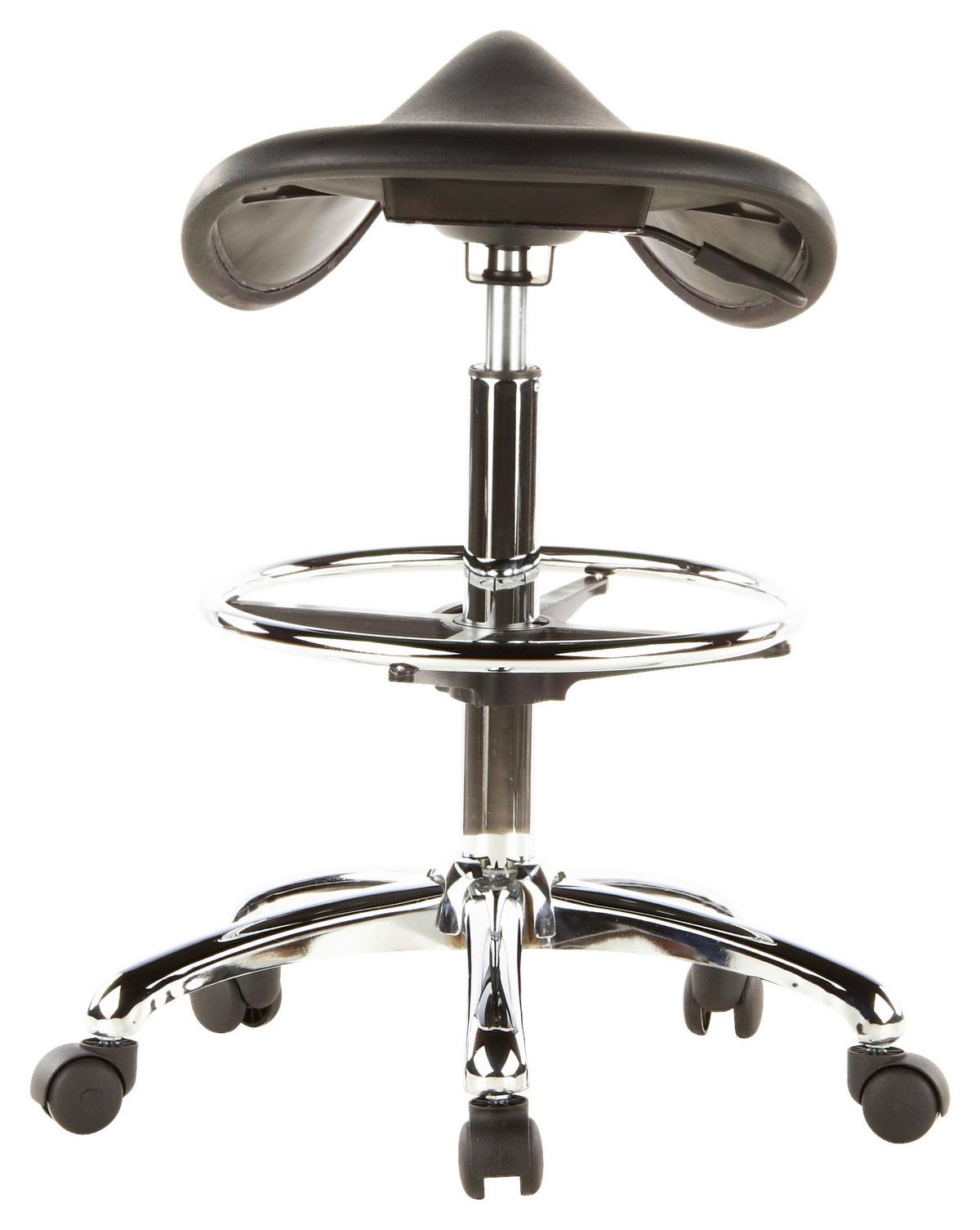 Bürohocker Top Work 13 Schwarz - Chromfarben/Schwarz, MODERN, Kunststoff/Metall (62/60/62cm) - MID.YOU