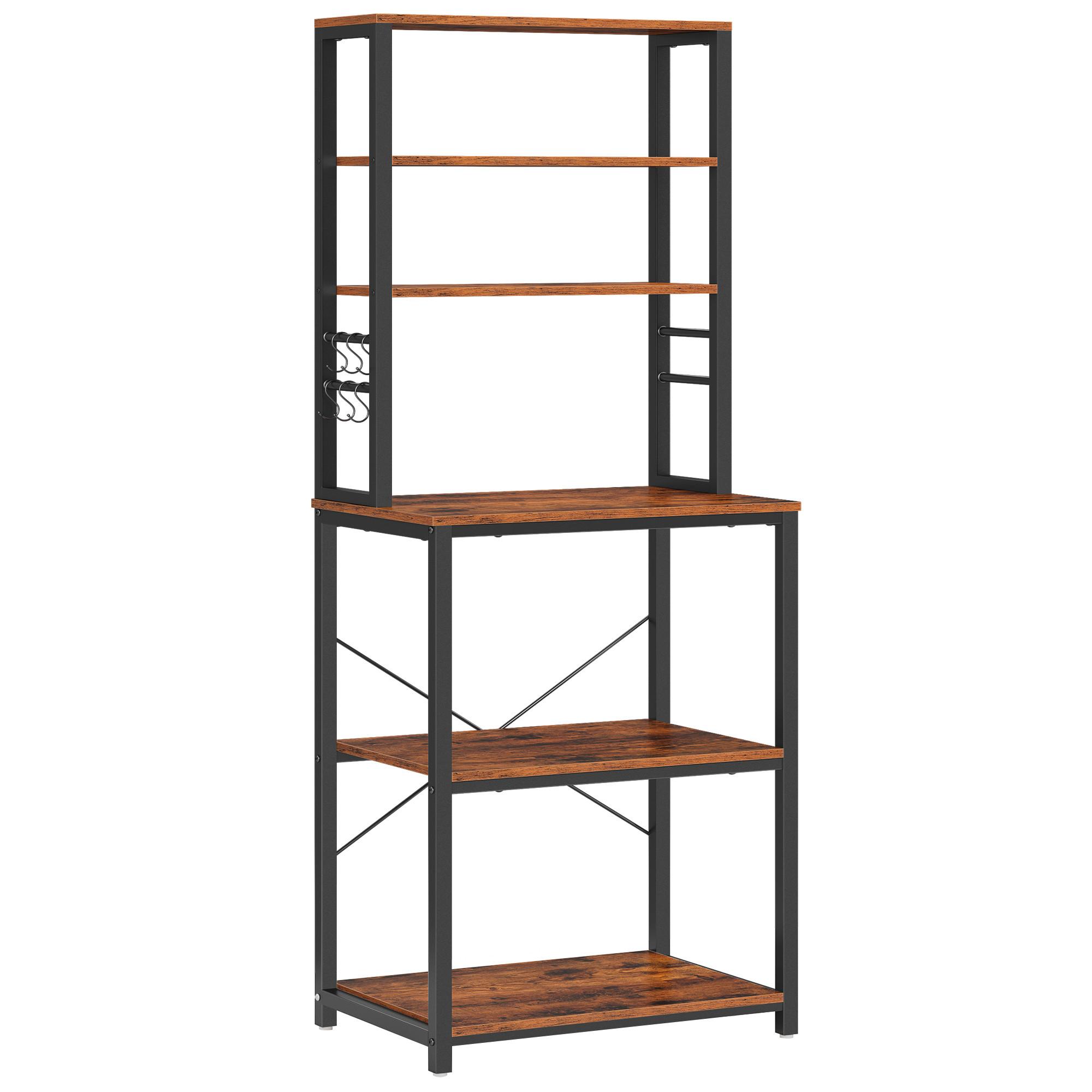 Regal Kks024b01 - Graubraun/Schwarz, Trend, Holzwerkstoff/Metall (60/167/40cm) - MID.YOU